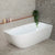 Byron Egg 63 inch Acrylic Freestanding Right Corner Bathtub, Gloss White