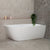 Byron Egg 63 inch Acrylic Freestanding Right Corner Bathtub, Gloss White