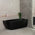 Byron Egg 63 inch Acrylic Freestanding Right Corner Bathtub, Matte Black