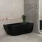 Byron Egg 63 inch Acrylic Freestanding Right Corner Bathtub, Matte Black