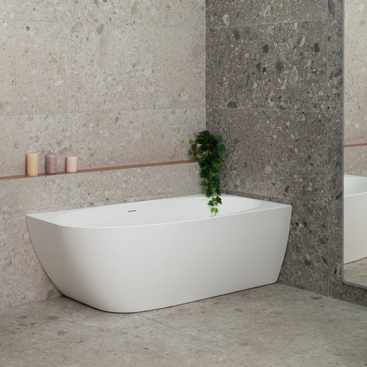 Byron Egg 63 inch Acrylic Freestanding Right Corner Bathtub, Matte White