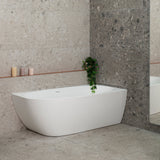 Byron Egg 63 inch Acrylic Freestanding Right Corner Bathtub, Matte White