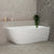 Byron Egg 63 inch Acrylic Freestanding Right Corner Bathtub, Matte White