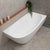 Byron Egg 63 inch Acrylic Freestanding Right Corner Bathtub, Matte White