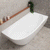 Byron Egg 67 inch Acrylic Freestanding Right Corner Bathtub, Gloss White