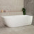 Byron Egg 67 inch Acrylic Freestanding Right Corner Bathtub, Gloss White