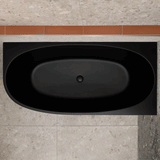 Byron Egg 67 inch Acrylic Freestanding Right Corner Bathtub, Matte Black