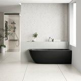 Byron Egg 67 inch Acrylic Freestanding Right Corner Bathtub, Matte Black