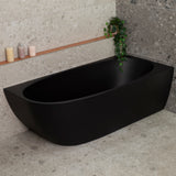 Byron Egg 67 inch Acrylic Freestanding Right Corner Bathtub, Matte Black
