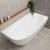 Byron Egg 67 inch Acrylic Freestanding Right Corner Bathtub, Matte White