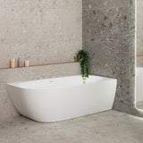 Byron Egg 67 inch Acrylic Freestanding Right Corner Bathtub, Matte White