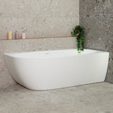 Byron Egg 67 inch Acrylic Freestanding Right Corner Bathtub, Matte White