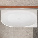 Byron Egg 67 inch Acrylic Freestanding Right Corner Bathtub, Matte White
