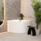 Angie Corner 39 inch Acrylic Freestanding Corner Japanese Soaking Bathtub, Matte White