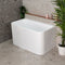 Estus 47 inch Acrylic Freestanding Back to Wall Japanese Soaking Bathtub with Seat, Gloss White