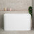 Estus 47 inch Acrylic Freestanding Back to Wall Japanese Soaking Bathtub with Seat, Gloss White