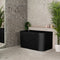 Estus 47 inch Acrylic Freestanding Back to Wall Japanese Soaking Bathtub with Seat, Matte Black