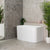 Estus 47 inch Acrylic Freestanding Back to Wall Japanese Soaking Bathtub with Seat, Matte White