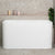 Estus 51 inch Acrylic Freestanding Back to Wall Japanese Soaking Bathtub with Seat, Gloss White