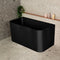 Estus 51 inch Acrylic Freestanding Back to Wall Japanese Soaking Bathtub with Seat, Matte Black