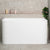 Estus 51 inch Acrylic Freestanding Back to Wall Japanese Soaking Bathtub with Seat, Matte White
