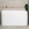 Estus 51 inch Acrylic Freestanding Back to Wall Japanese Soaking Bathtub with Seat, Matte White
