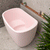 Ofuro 47 inch Acrylic Freestanding Extra Height Japanese Soaking Bathtub with Seat, Matte Light Pink - SPECIAL EDITION