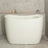 Ofuro 47 inch Acrylic Freestanding Extra Height Japanese Soaking Bathtub with Seat, Matte Light Pistachio - SPECIAL EDITION