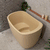 Ofuro 47 inch Acrylic Freestanding Extra Height Japanese Soaking Bathtub with Seat, Matte Vanilla Beige - SPECIAL EDITION