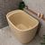 Ofuro 47 inch Acrylic Freestanding Extra Height Japanese Soaking Bathtub with Seat, Matte Vanilla Beige - SPECIAL EDITION
