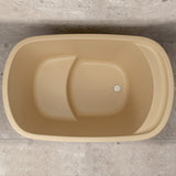 Ofuro 47 inch Acrylic Freestanding Extra Height Japanese Soaking Bathtub with Seat, Matte Vanilla Beige - SPECIAL EDITION