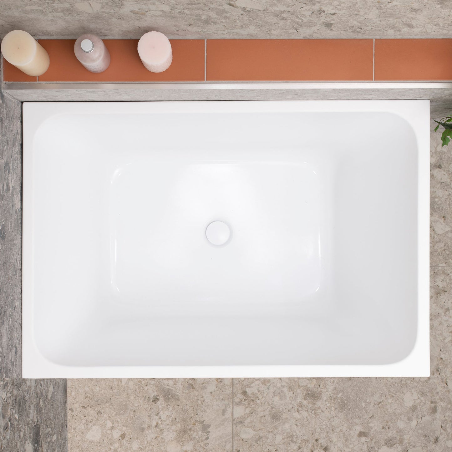 Cubix Extra Height 39 inch Acrylic Freestanding Japanese Soaking Bathtub, Gloss White