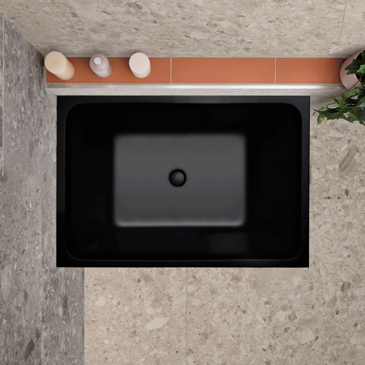 Cubix Extra Height 39 inch Acrylic Freestanding Japanese Soaking Bathtub, Matte Black