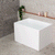 Cubix Extra Height 39 inch Acrylic Freestanding Japanese Soaking Bathtub, Matte White