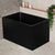 Cubix Extra Height 43 inch Acrylic Freestanding Japanese Soaking Bathtub, Matte Black