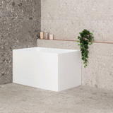 Cubix Extra Height 43 inch Acrylic Freestanding Japanese Soaking Bathtub, Matte White