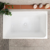 Cubix Extra Height 43 inch Acrylic Freestanding Japanese Soaking Bathtub, Matte White