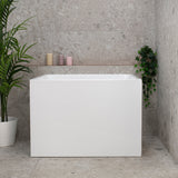 Hicube Multifit 39 inch Acrylic Freestanding Japanese Freestanding Bathtub with Seat, Gloss White