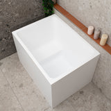 Hicube Multifit 39 inch Acrylic Freestanding Japanese Freestanding Bathtub with Seat, Matte White