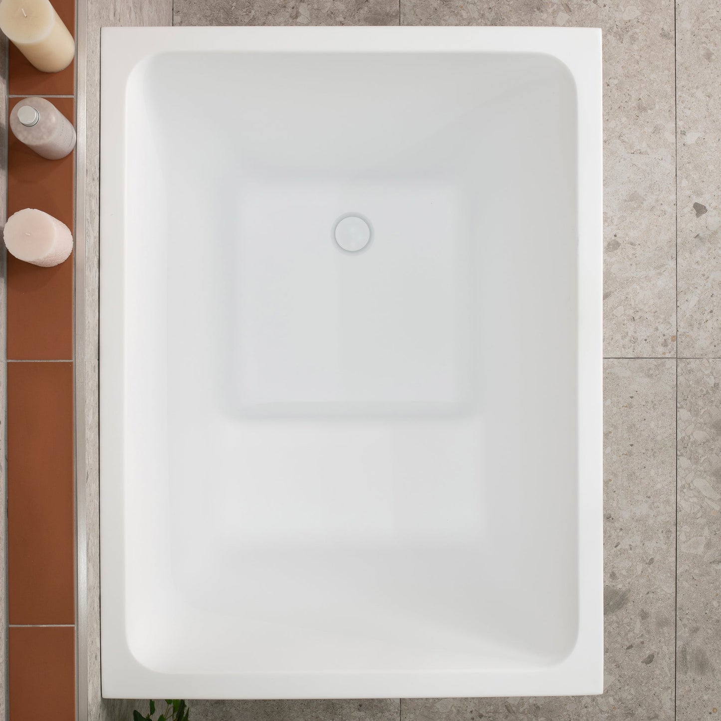 Hicube Multifit 39 inch Acrylic Freestanding Japanese Freestanding Bathtub with Seat, Matte White