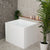 Hicube Multifit 35 inch Acrylic Freestanding Japanese Freestanding Bathtub with Seat, Matte White