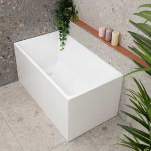 Cubix Multifit 47 inch Acrylic Freestanding Bathtub, Matte White