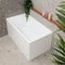 Cubix Multifit 47 inch Acrylic Freestanding Bathtub, Matte White