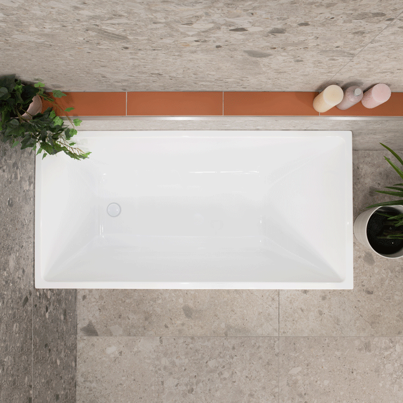 Cubix Multifit 55 inch Acrylic Freestanding Bathtub, Matte White