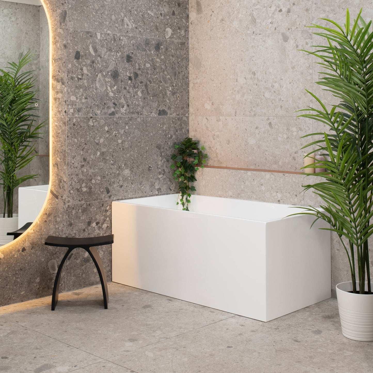 Cubix Multifit 55 inch Acrylic Freestanding Bathtub, Gloss White