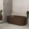 Agora Groove 67 inch Acrylic Freestanding Fluted Oval Freestanding Bathtub, Matte Chocolate Brown - SPECIAL EDITION