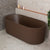Agora Groove 67 inch Acrylic Freestanding Fluted Oval Freestanding Bathtub, Matte Chocolate Brown - SPECIAL EDITION