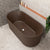 Agora Groove 67 inch Acrylic Freestanding Fluted Oval Freestanding Bathtub, Matte Chocolate Brown - SPECIAL EDITION
