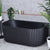 Agora Groove 59 inch Acrylic Freestanding Back to Wall Bathtub, Matte Black