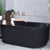 Agora Groove 59 inch Acrylic Freestanding Back to Wall Bathtub, Matte Black